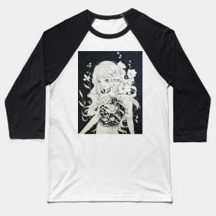 Girl Bone Flower Baseball T-Shirt